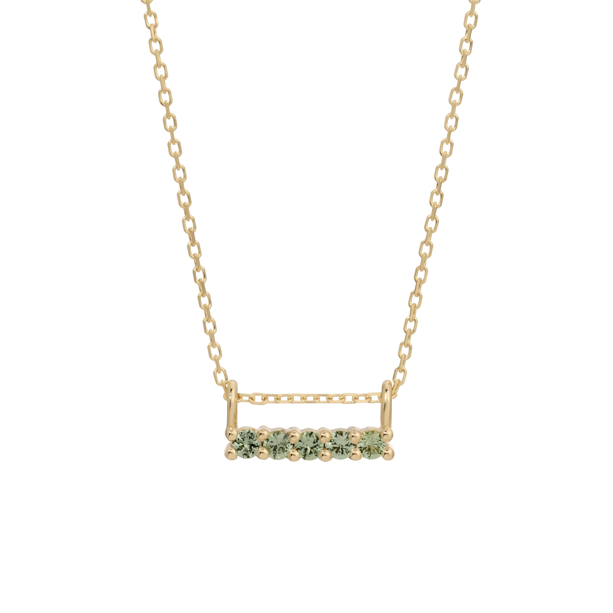 5 Green Sapphire Necklace